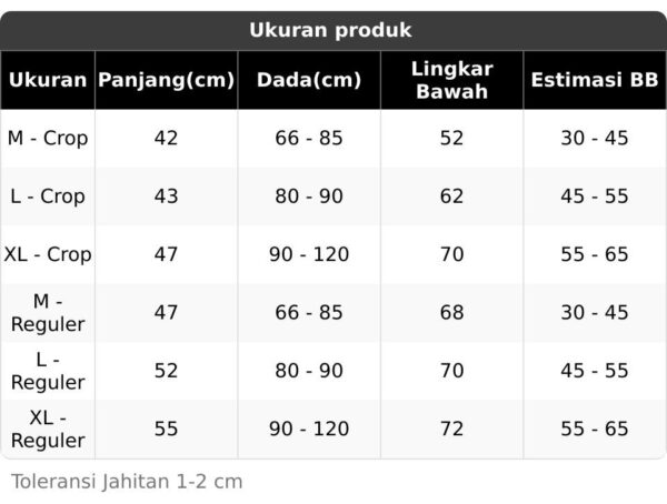Size Chart Detail