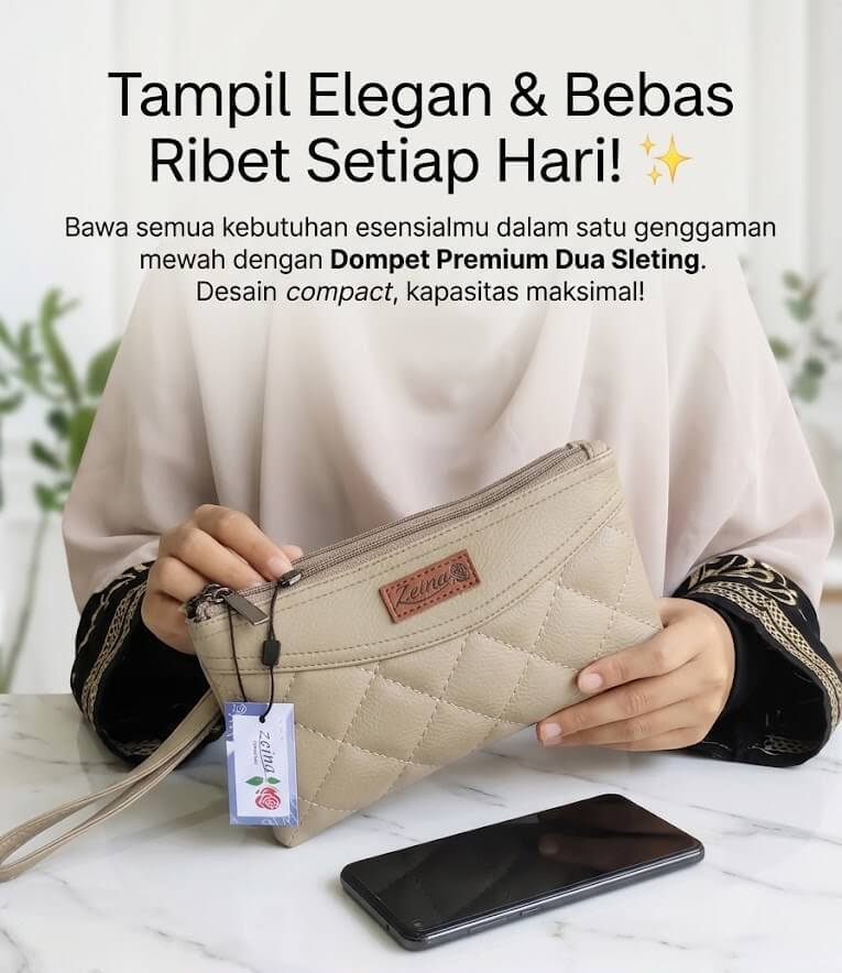 Dompet Wanita Dua Sleting Premium