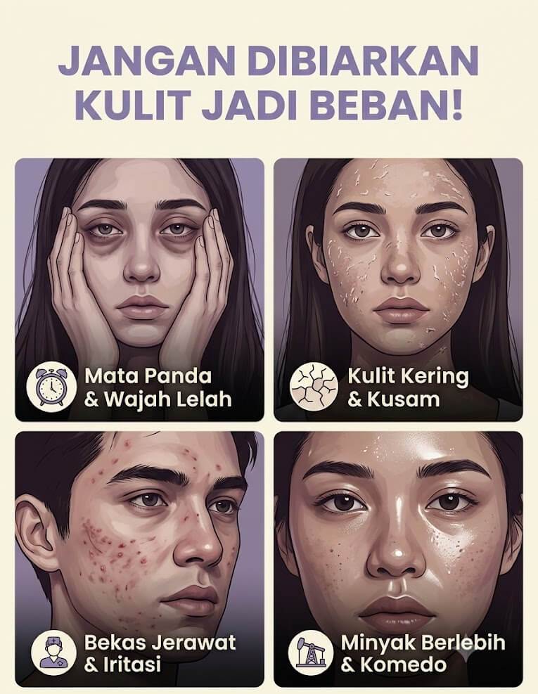 Masalah Kulit Wajah Kusam Jerawat