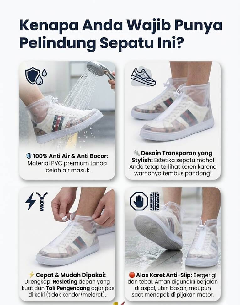 Keunggulan Mantel Pelindung Sepatu