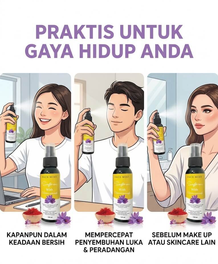Cara Penggunaan Face Mist Saffron